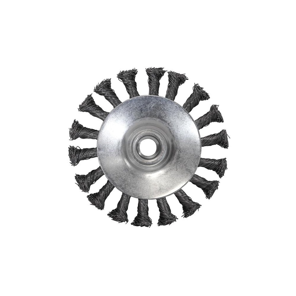 Faithfull Conical Wire Brush 100mm x M14 x 2 0.50mm Wire