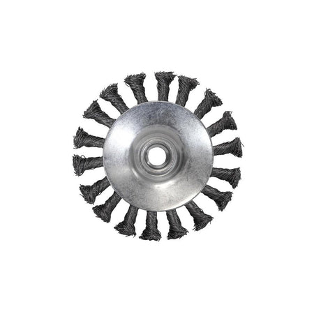 Faithfull Conical Wire Brush 100mm x M14 x 2 0.50mm Wire