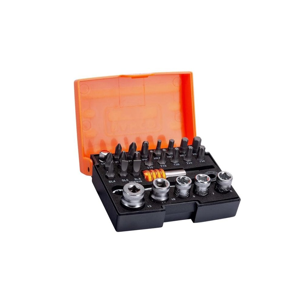 Bahco 2058/S26 Ratchet Socket Bit Set of 26 Metric 1/4in Drive