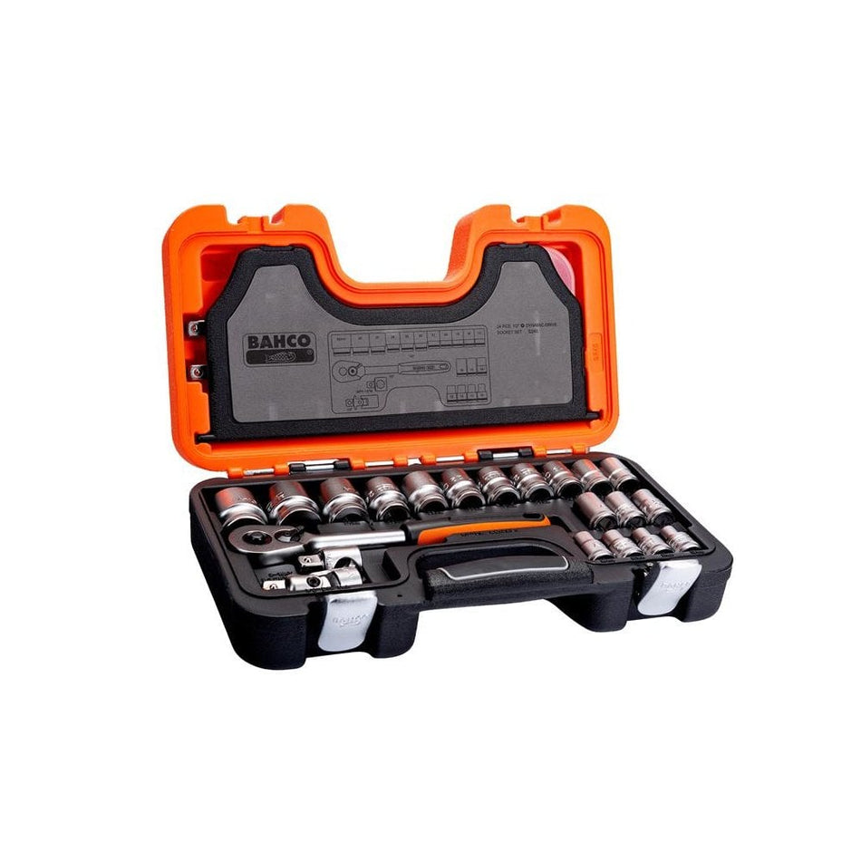 Bahco S240 Socket Set of 24 Metric 1/2in Drive