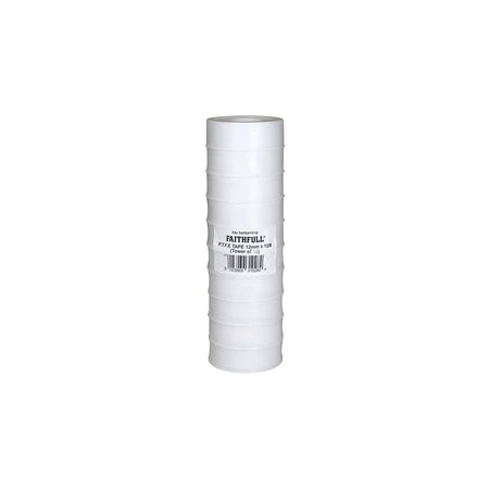 Faithfull P.T.F.E Tape 12mm X 12m White (Pack 10)