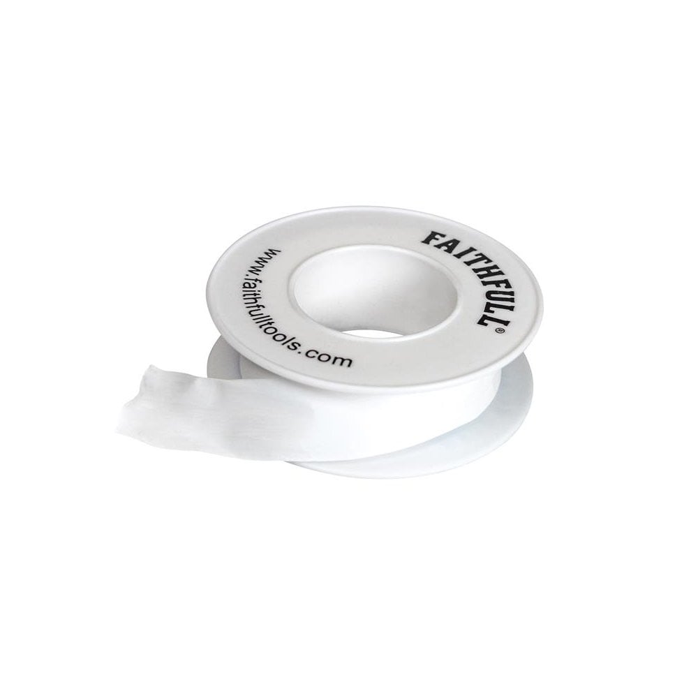 Faithfull P.T.F.E Tape 12mm X 12m White (Pack 10)