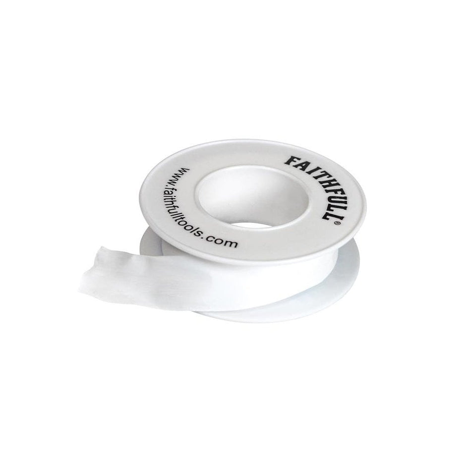Faithfull P.T.F.E Tape 12mm X 12m White (Pack 10)