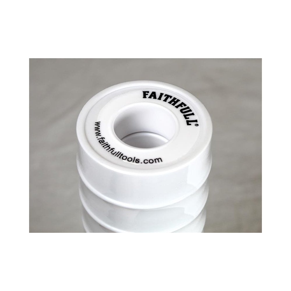 Faithfull P.T.F.E Tape 12mm X 12m White (Pack 10)