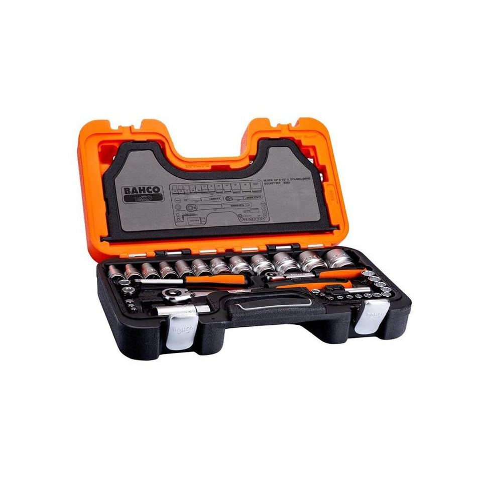 Bahco S560 Socket Set of 56 Metric 1/4 & 1/2in Drive