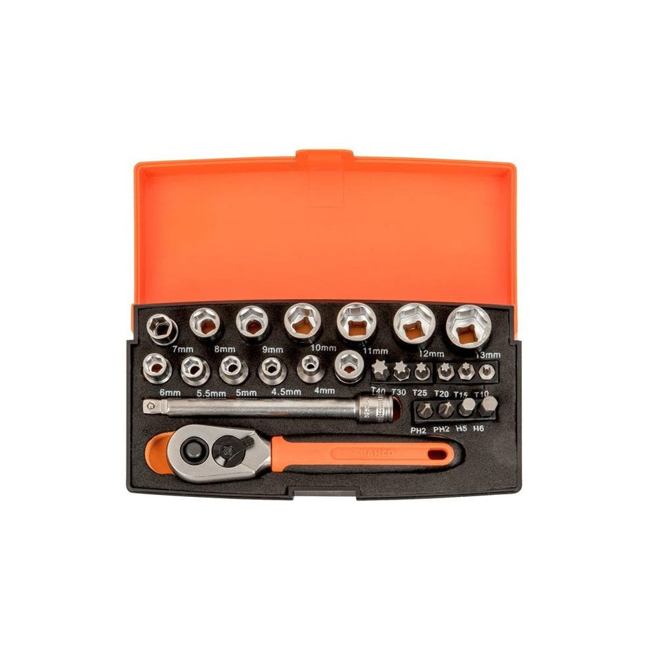 Bahco SL25 Socket Set of 25 Metric 1/4in Drive