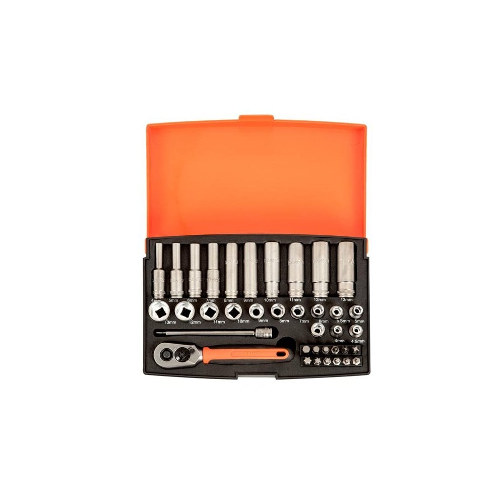 Bahco SL25L Socket Set of 37 Metric 1/4in Deep Drive
