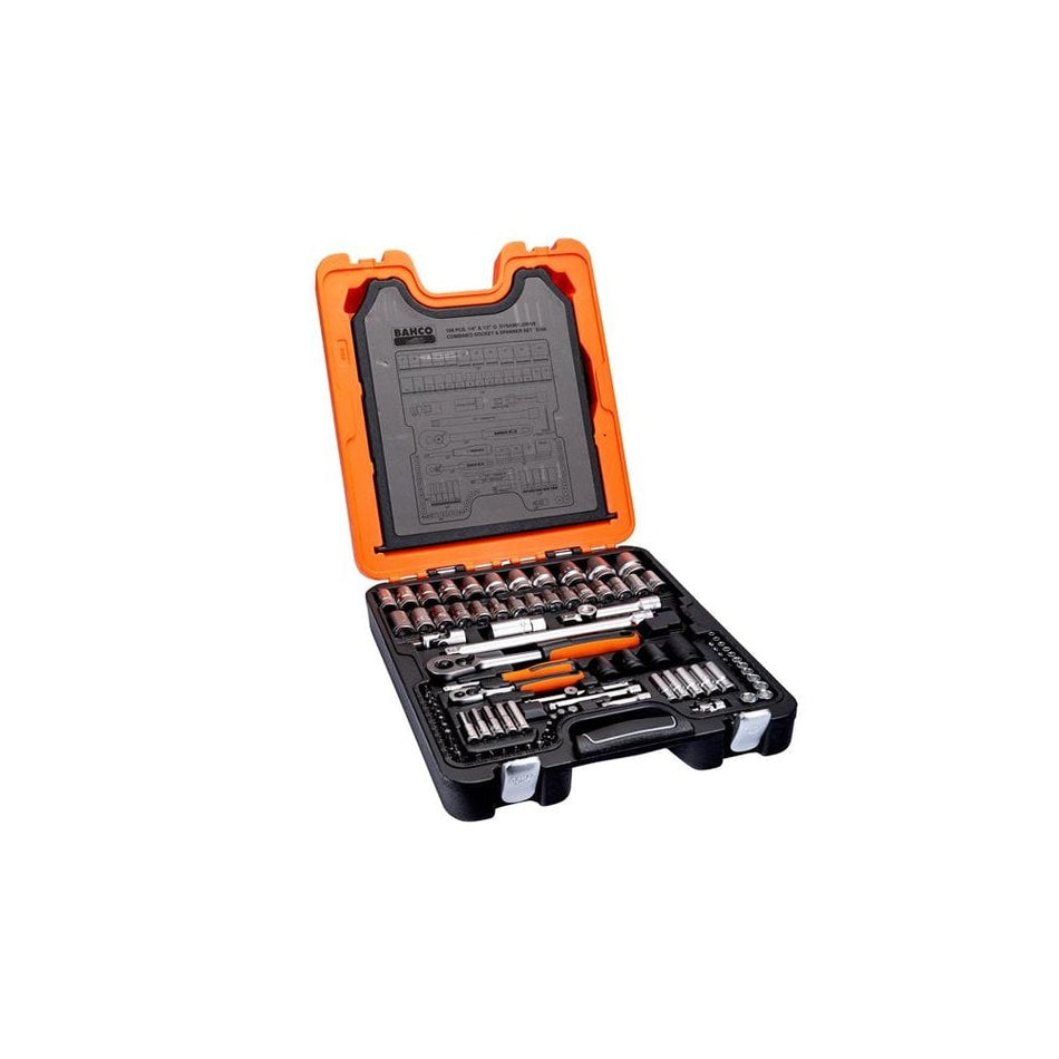 Bahco S108 Socket & Combination Spanner Set of 108 Metric 1/4in & 1/2in Drive