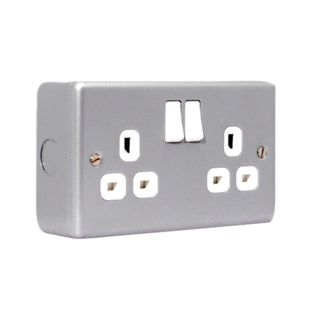 Masterplug Metal Clad Switched Socket 2-Gang 13A