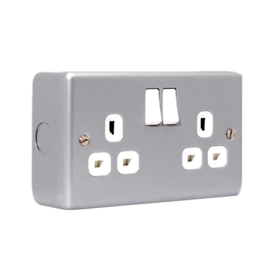 Masterplug Metal Clad Switched Socket 2-Gang 13A