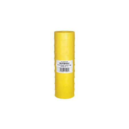 Faithfull P.T.F.E Gas Tape 12mm x 5m White (Pack 10) -No. 0800125TB