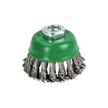 Faithfull Wire Cup Brush Twist Knot 65mm M14 x 2 0.50mm Stainless Steel Wire -No.