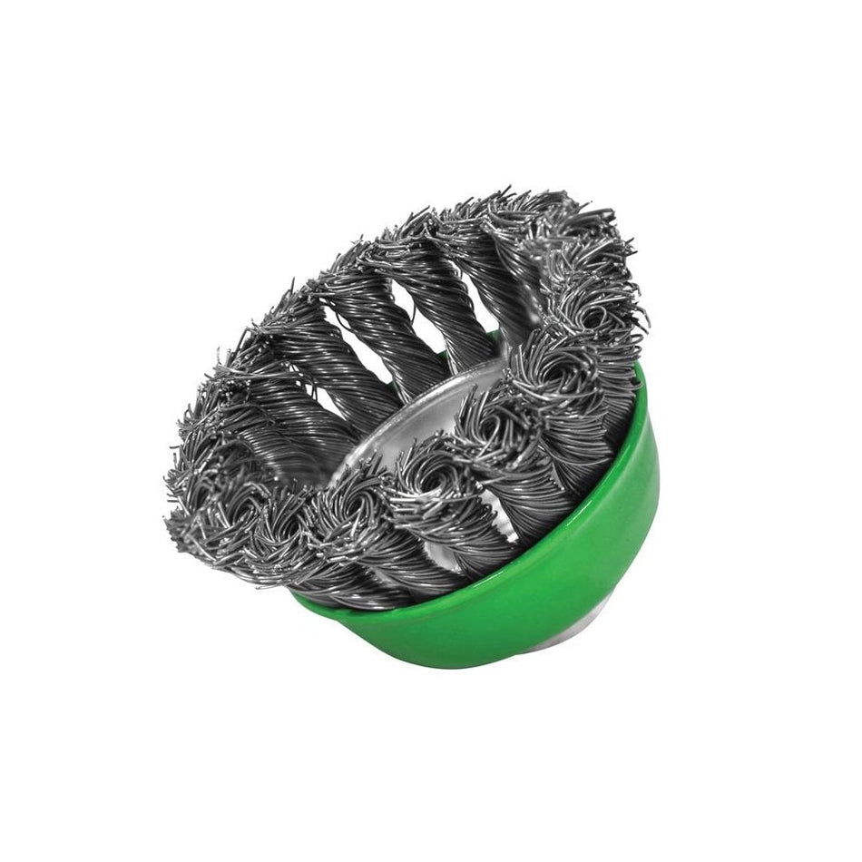 Faithfull Wire Cup Brush Twist Knot 65mm M14 x 2 0.50mm Stainless Steel Wire -No.