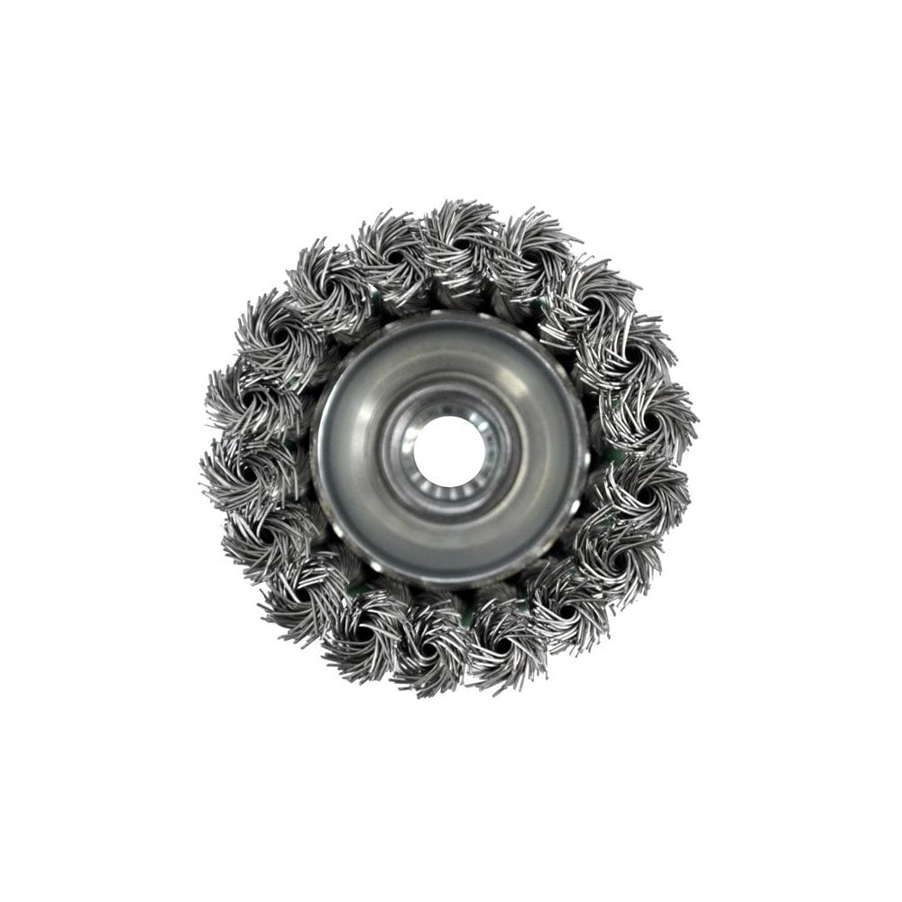 Faithfull Wire Cup Brush Twist Knot 65mm M14 x 2 0.50mm Stainless Steel Wire -No.