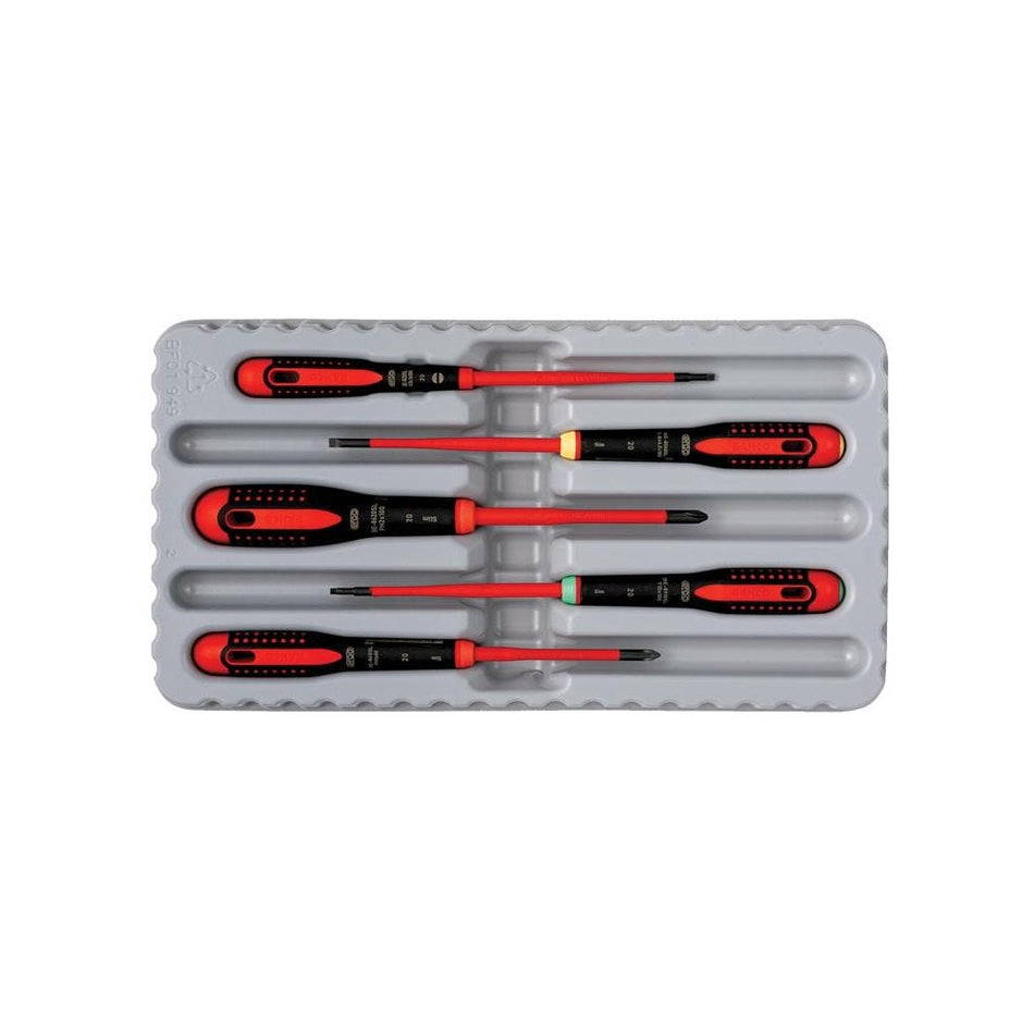 Bahco BE-9871SL ERGO? Slim VDE Insulated Screwdriver Set, 5 Piece