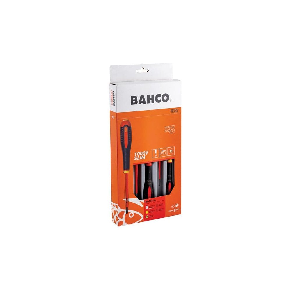 Bahco BE-9871SL ERGO? Slim VDE Insulated Screwdriver Set, 5 Piece