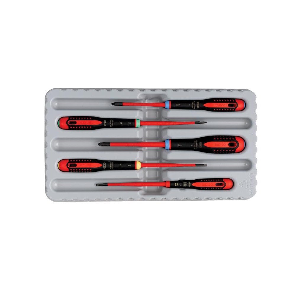 Bahco BE-9872SL ERGO? Slim VDE Insulated Screwdriver Set, 5 Piece