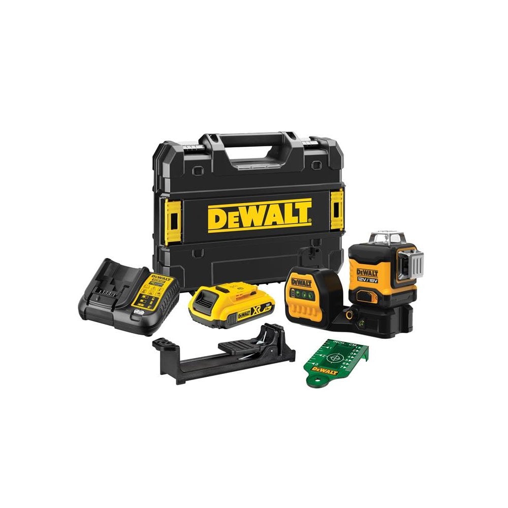 DEWALT DCE089D1G18 3 x 360Ã¸ Green Multi-Line Laser 12/18V 1 x 2.0Ah Li-ion