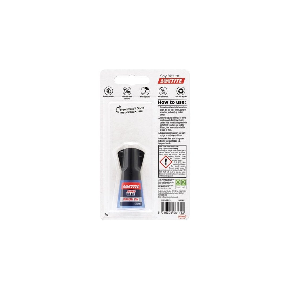 Loctite Super Glue Liquid, Brush Bottle 5g