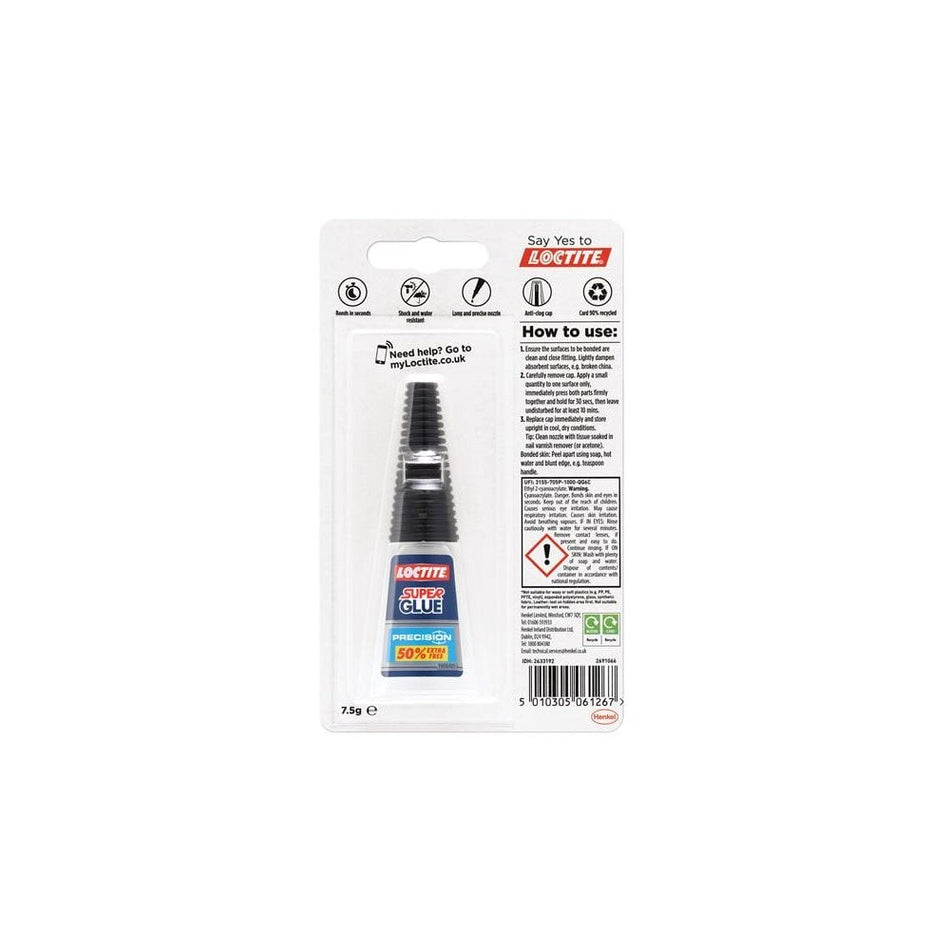 Loctite Super Glue Liquid, Precision Bottle 5g + 50% Free