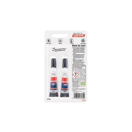 Loctite Super Glue Power Gel, Tube 2 x 3g