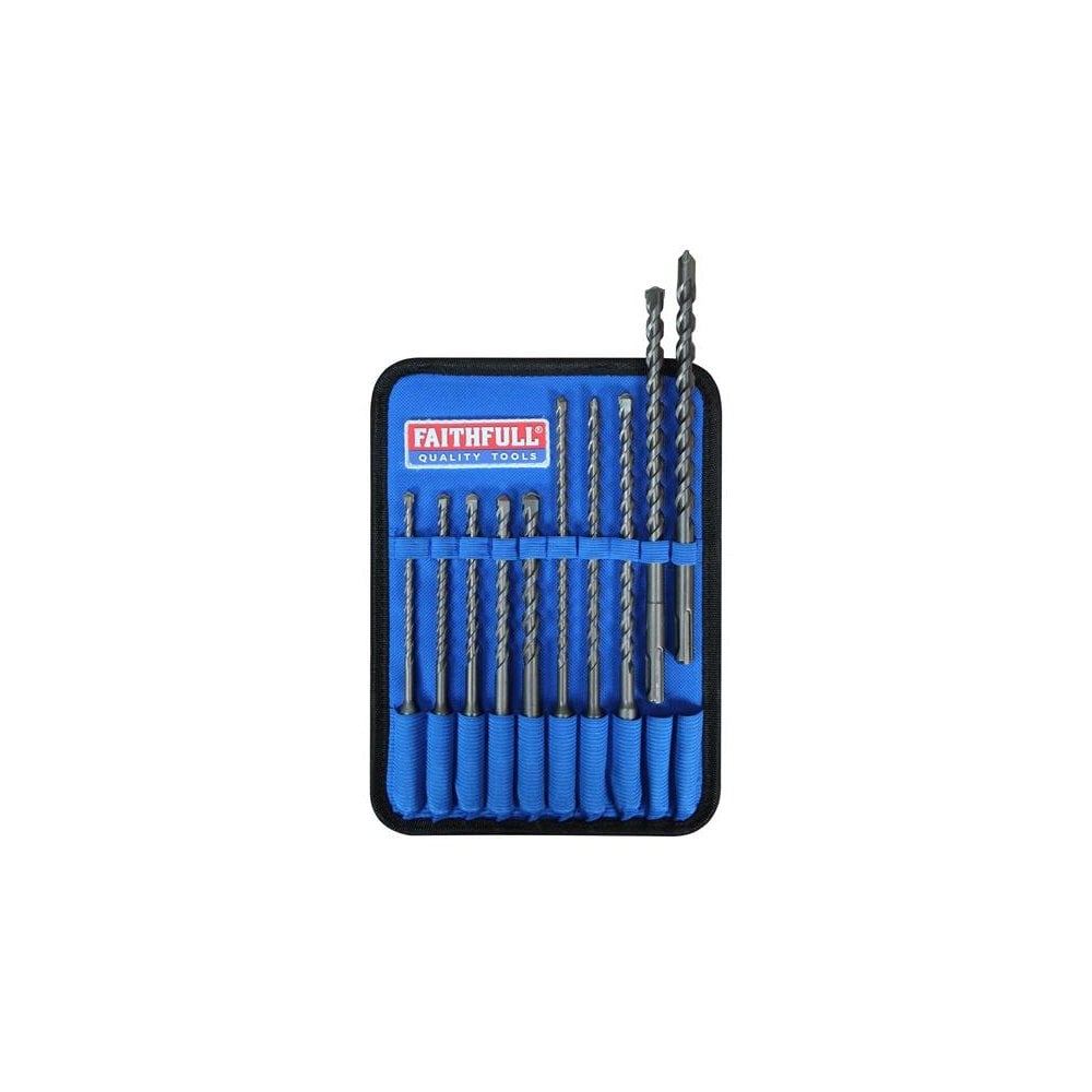 Faithfull SDS Plus Drill Bit Set, 10 Piece
