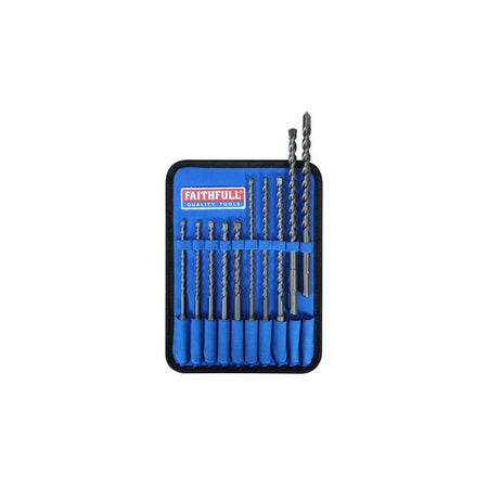 Faithfull SDS Plus Drill Bit Set, 10 Piece