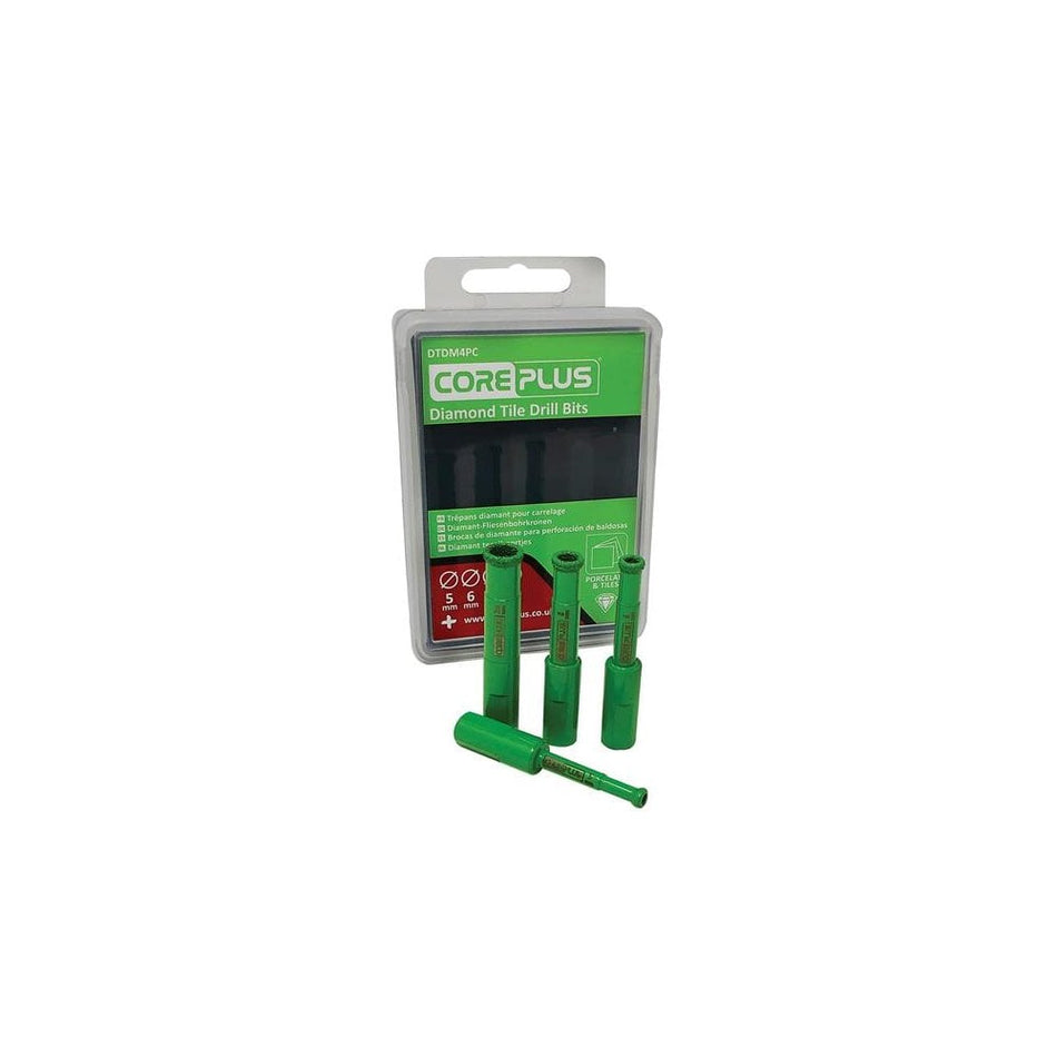 CorePlus DTDM4PC Diamond Tile Drill Bit Set, 4 Piece