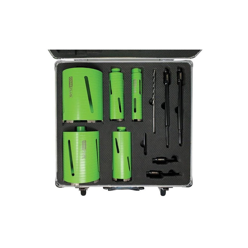 CorePlus DCDKIT11 Diamond Dry Core Drill Bit Set, 11 Piece