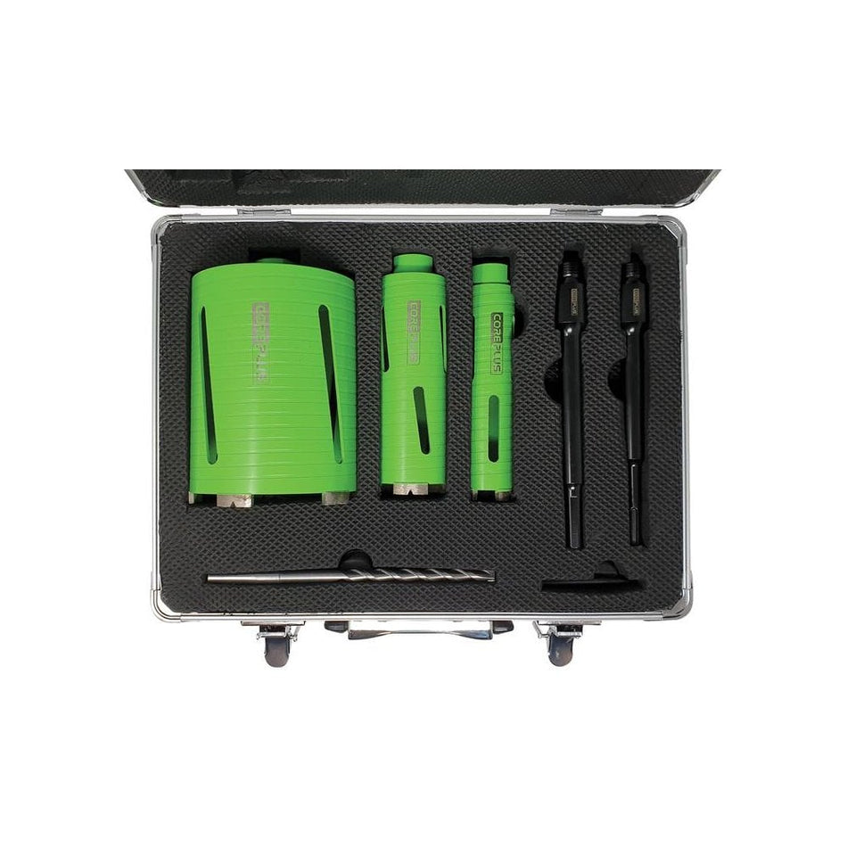 CorePlus DCDKIT7 Diamond Dry Core Drill Bit Set, 7 Piece