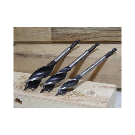 Faithfull Tri-Point Speed Auger Bit Set, 3 Piece