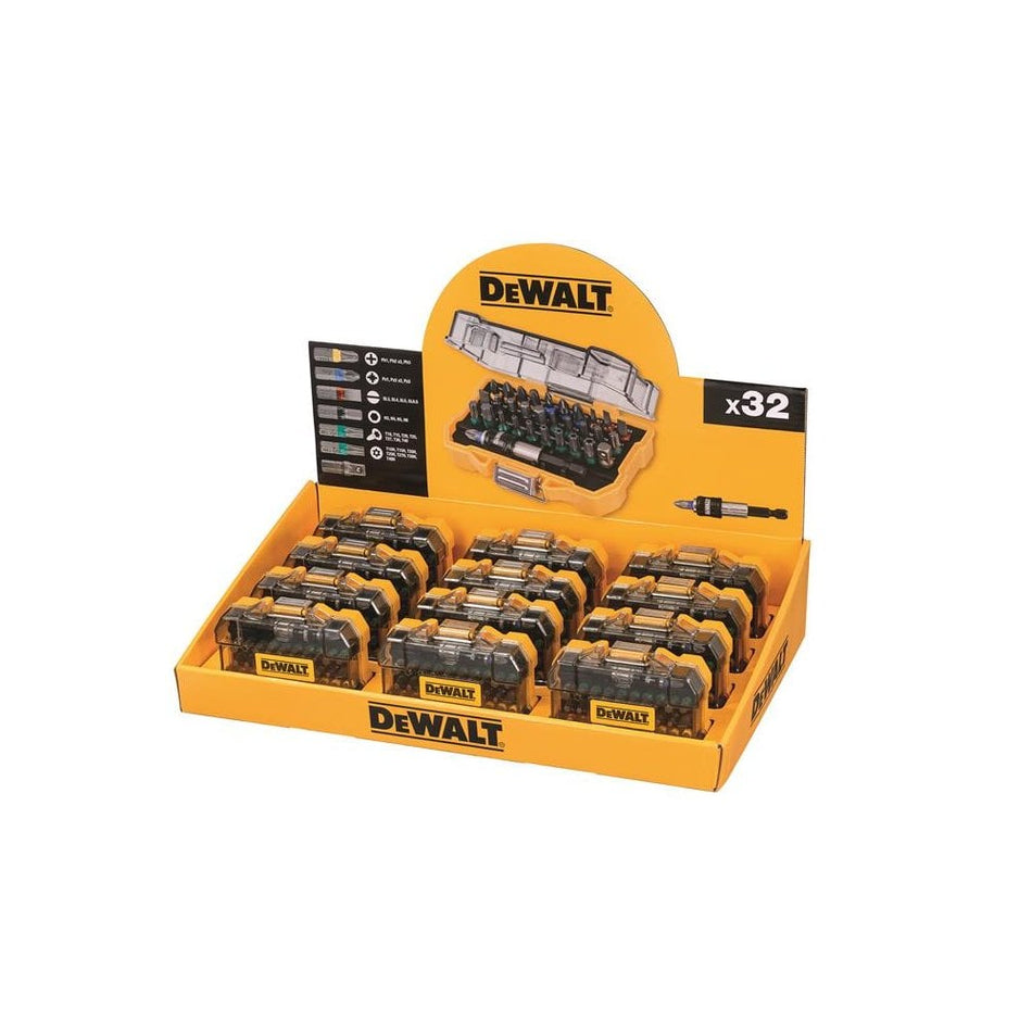 DEWALT Screwdriver Bit Set 32 Piece Merchandiser of 12
