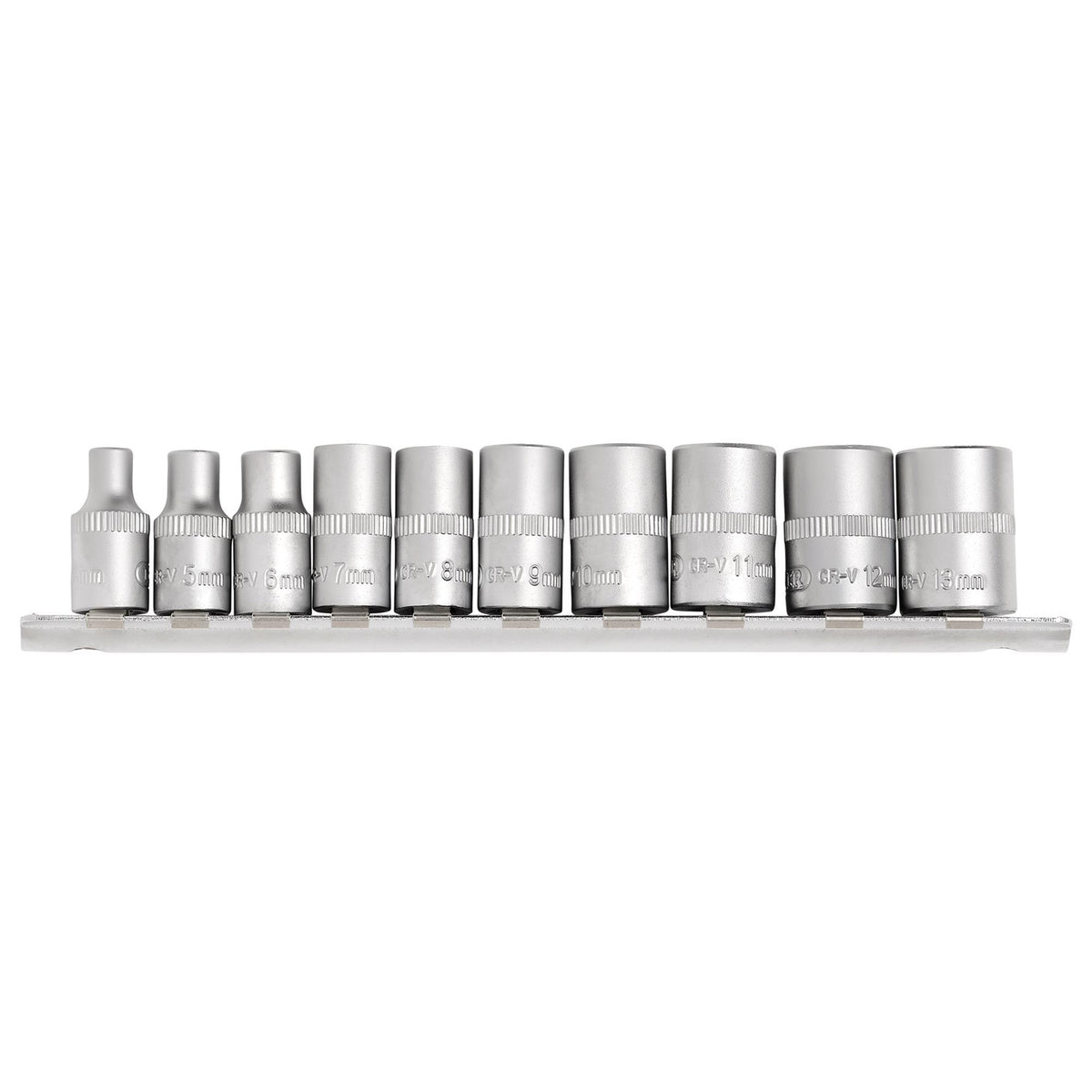 DRAPER 1/4" Sq. Dr. Metric Sockets on Metal Rail (10 piece) : Model No. BD10MM