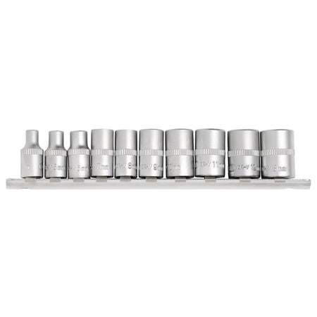 DRAPER 1/4" Sq. Dr. Metric Sockets on Metal Rail (10 piece) : Model No. BD10MM