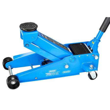 DRAPER Heavy Duty Trolley Jack With Twin Pistons (3 Tonne)