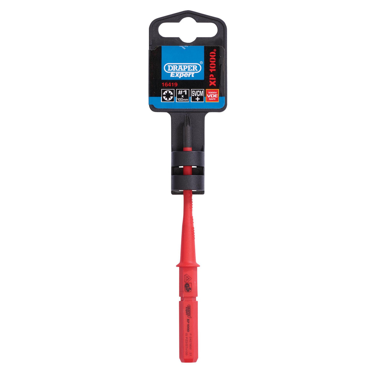 DRAPER Ergo Plus Extra Slim PZ/SL Type VDE Interchangeable Screwdriver Blade No:2 x 100mm : Model No. 9651PZ/SL SLIM