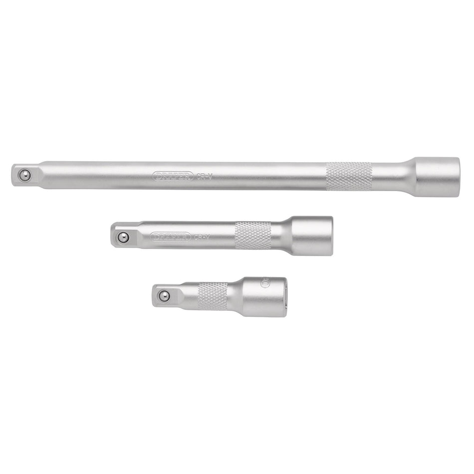 DRAPER 1/2" Square Drive Extension Bar Set (3 Piece) : Model No. HD-EXT/3