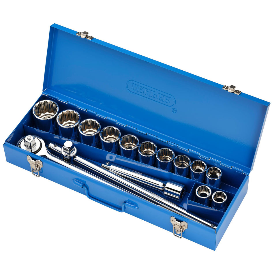 DRAPER 3/4" Sq. Dr. Metric Socket Set in Metal Case (15 piece) : Model No. TD15M