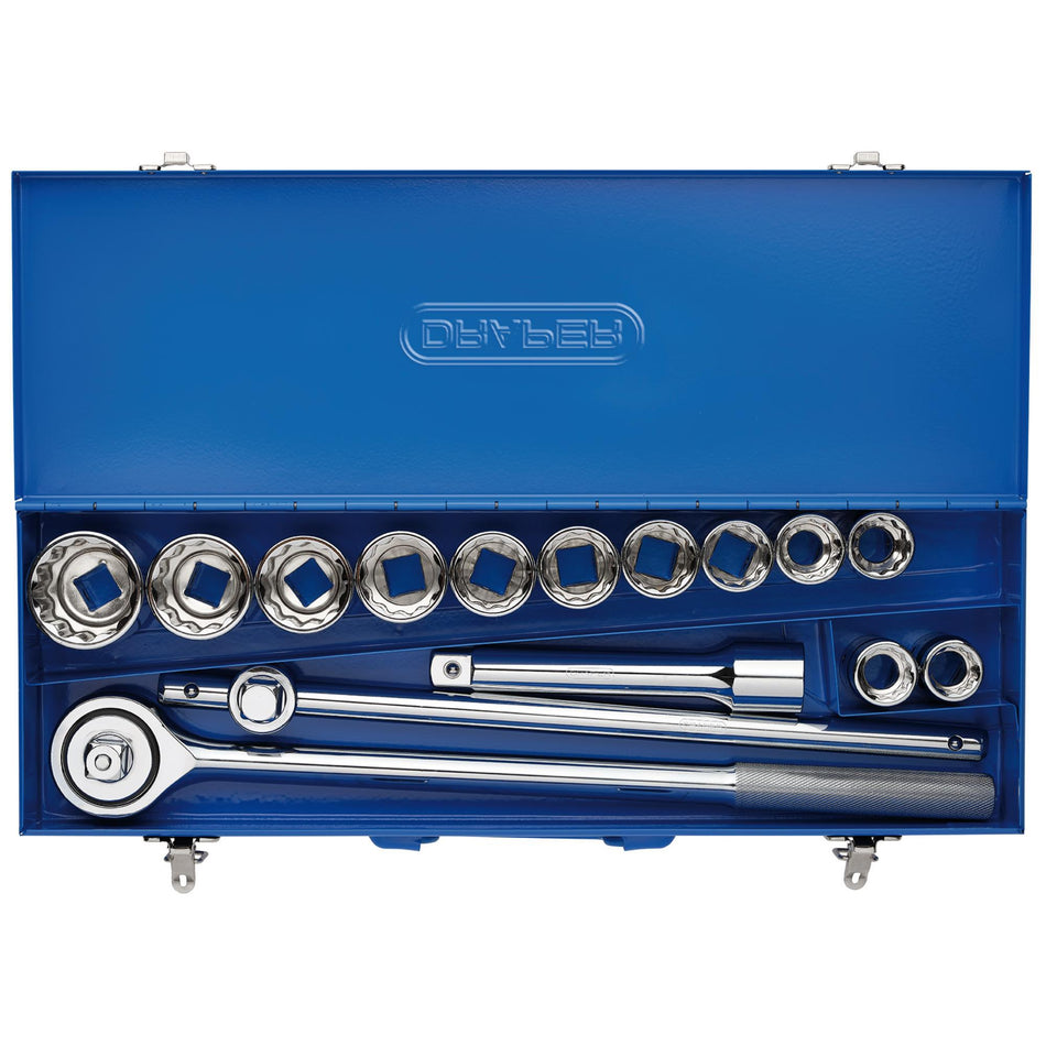 DRAPER 3/4" Sq. Dr. Metric Socket Set in Metal Case (15 piece) : Model No. TD15M