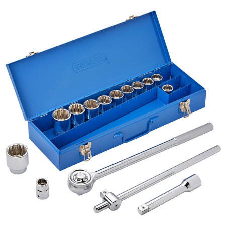 DRAPER 3/4" Sq. Dr. Metric Socket Set in Metal Case (15 piece) : Model No. TD15M