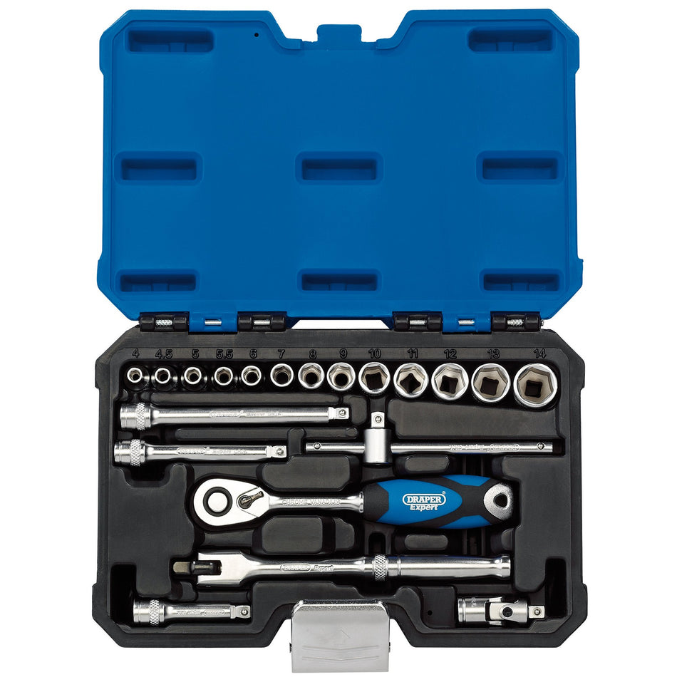 DRAPER 1/4" Sq. Dr. Metric Socket Set (20 Piece) : Model No. B20M/SG