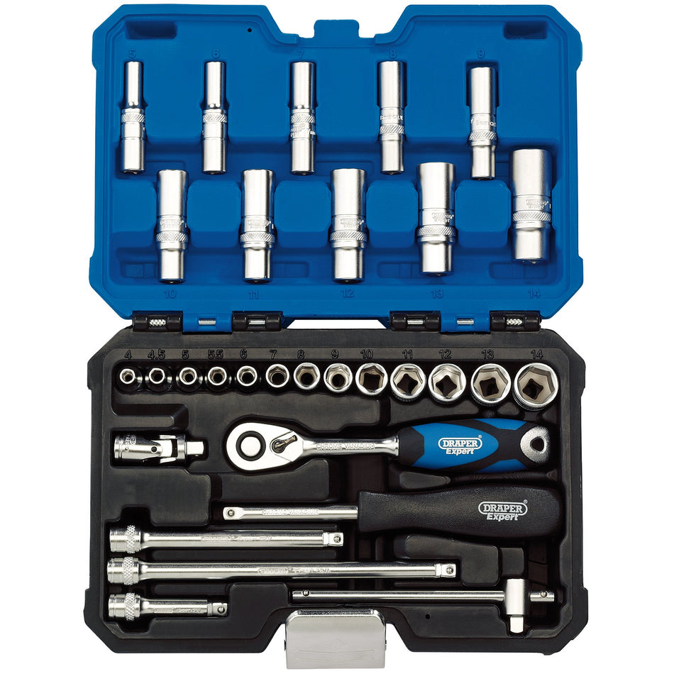 DRAPER 1/4" Sq. Dr. Metric Socket Set (30 Piece) : Model No. B30MN/SG