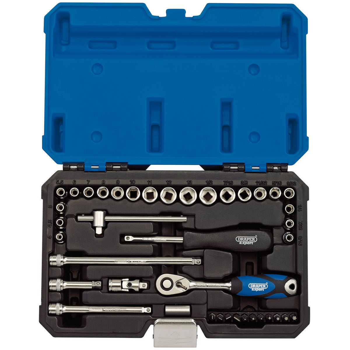 DRAPER 1/4" Sq. Dr. MM/AF Combined Socket Set (40 Piece) : Model No. B40AMN/SG