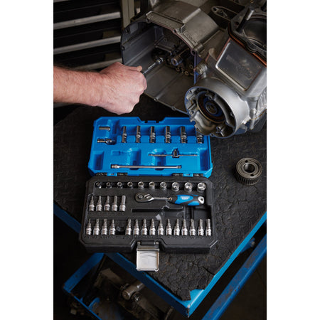 DRAPER 1/4" Sq. Dr. Metric Socket Set (44 Piece) : Model No. B44MN/SG