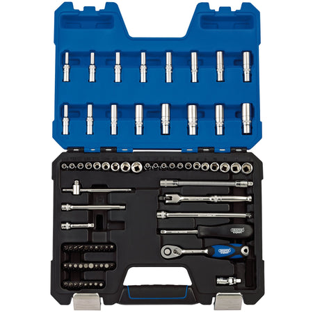 DRAPER 1/4" Sq. Dr. MM/AF Combined Socket Set (75 Piece) : Model No. B75AMN/SG
