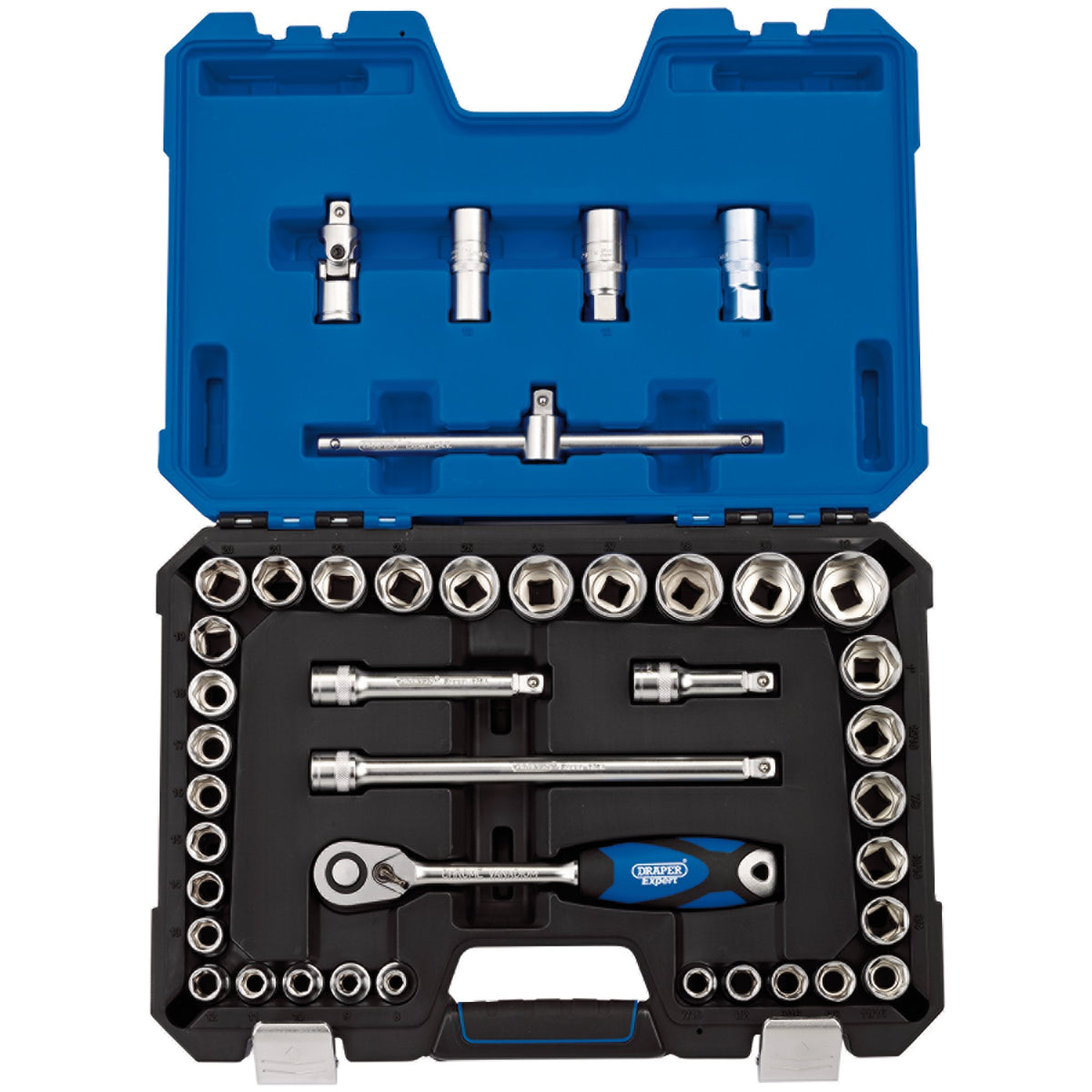 DRAPER 1/2" Sq. Dr. MM/AF Combined Socket Set (41 Piece) : Model No. H41AM/SG