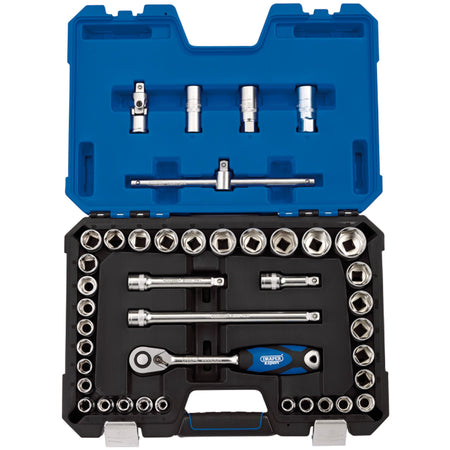 DRAPER 1/2" Sq. Dr. MM/AF Combined Socket Set (41 Piece) : Model No. H41AM/SG