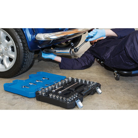 DRAPER 1/2" Sq. Dr. MM/AF Combined Socket Set (41 Piece) : Model No. H41AM/SG