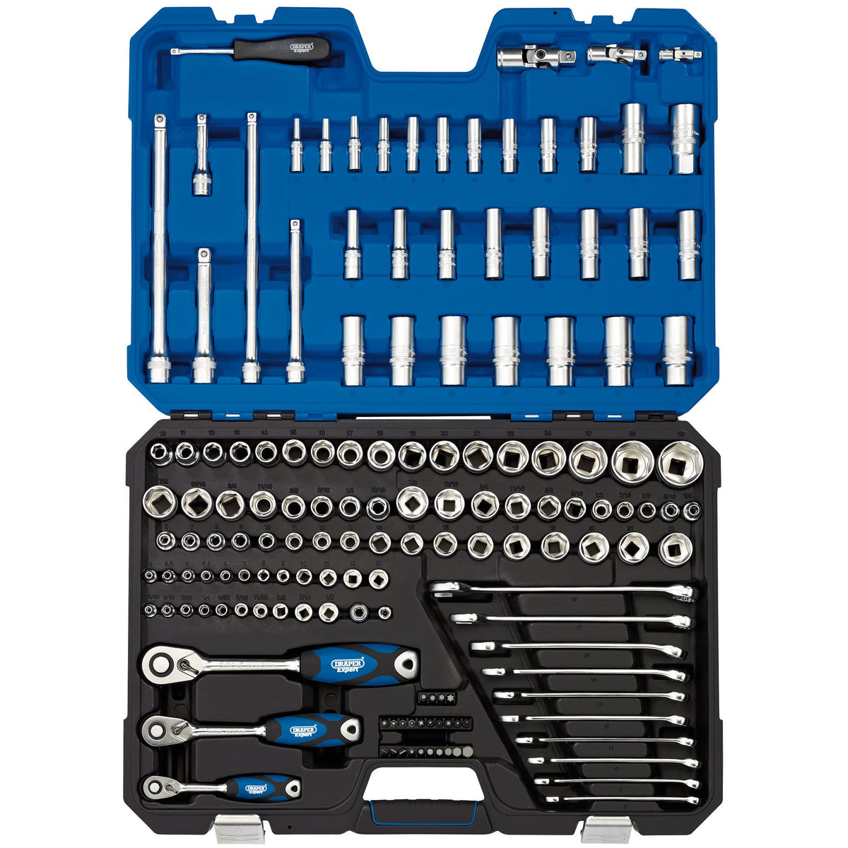 DRAPER 1/4", 3/8" and 1/2" Sq. Dr. Tool Kit (150 piece) : Model No. TK150N/SG