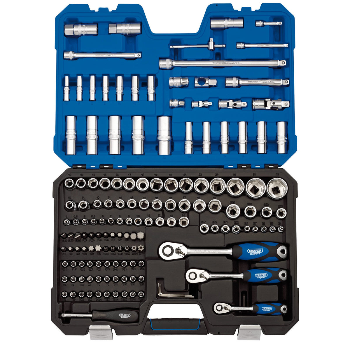 DRAPER 1/4", 3/8" and 1/2" Sq. Dr. Metric Socket and Socket Bit Set (149 piece) : Model No. STK149N/SG